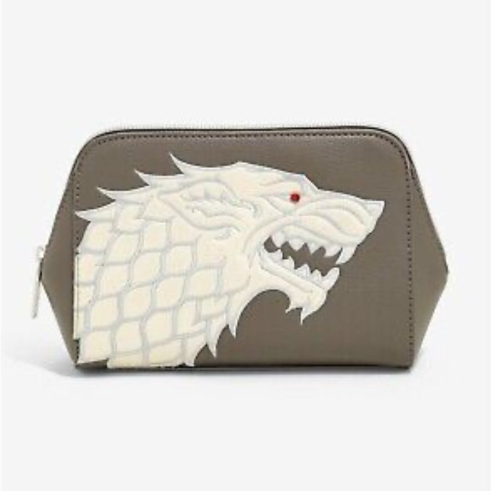 Danielle Nicole Game Of Thrones HOUSE STARK WOLF Cosmetic wristlet bag NWOT